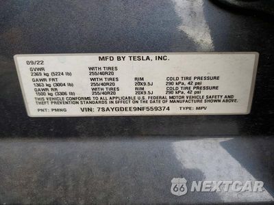 Zdjęcie 13 z 13 samochodu: 2022 TESLA MODEL Y VIN:7SAYGDEE9NF559374 - miniatura