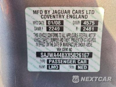 Zdjęcie 12 z 12 samochodu: 2008 JAGUAR XK VIN:SAJWA44BX85B26167 - miniatura