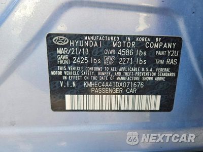 Zdjęcie 12 z 12 samochodu: 2013 HYUNDAI SONATA HYBRID VIN:KMHEC4A41DA071676 - miniatura