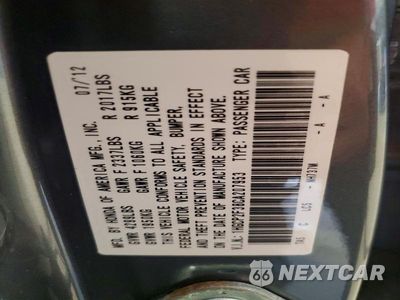 Zdjęcie 12 z 12 samochodu: 2012 HONDA ACCORD LX VIN:1HGCP2F38CA207953 - miniatura