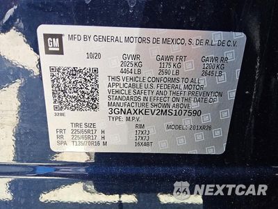 Zdjęcie 12 z 12 samochodu: 2021 CHEVROLET EQUINOX LT VIN:3GNAXKEV2MS107590 - miniatura