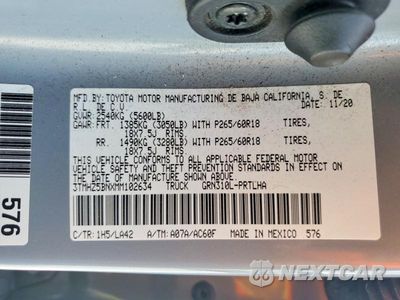 Zdjęcie 13 z 13 samochodu: 2021 TOYOTA TACOMA LIMITED VIN:3TMHZ5BNXMM102634 - miniatura