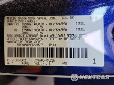 Zdjęcie 13 z 13 samochodu: 2023 TOYOTA TUNDRA CREWMAX PLATINUM VIN:5TFNA5AB9PX021527 - miniatura