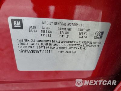 Zdjęcie 12 z 12 samochodu: 2014 CHEVROLET CRUZE LT VIN:1G1PE5SB3E7116411 - miniatura