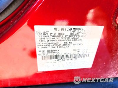 Zdjęcie 13 z 13 samochodu: 2022 FORD ECOSPORT SE VIN:MAJ6S3GL4NC460201 - miniatura