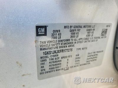 Zdjęcie 13 z 13 samochodu: 2015 GMC YUKON XL DENALI VIN:1GKS1JKJXFR177276 - miniatura