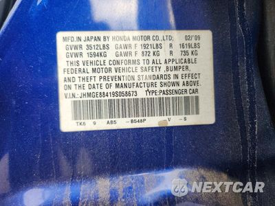 Zdjęcie 12 z 12 samochodu: 2009 HONDA FIT SPORT VIN:JHMGE88419S058673 - miniatura
