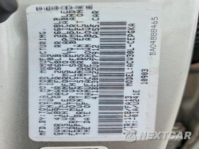 Zdjęcie 12 z 12 samochodu: 2002 TOYOTA CAMRY XLE VIN:4T1BE30K22U077912 - miniatura