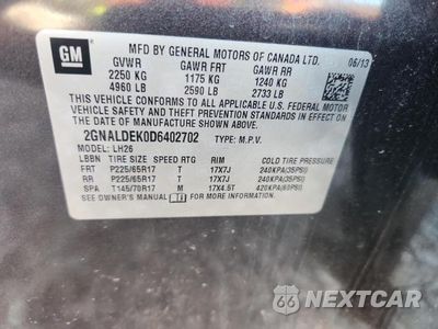 Zdjęcie 13 z 13 samochodu: 2013 CHEVROLET EQUINOX LT VIN:2GNALDEK0D6402702 - miniatura