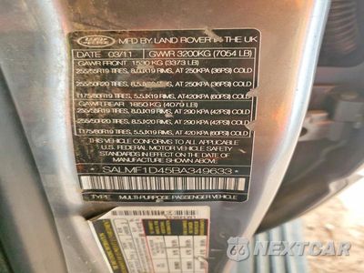 Zdjęcie 12 z 12 samochodu: 2012 LAND ROVER RANGE RVR VIN:SALMF1D45BA349633 - miniatura