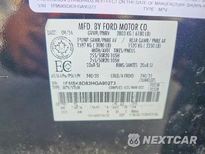 Zdjęcie 14 z 14 samochodu: 2017 FORD EXPLORER XLT VIN:1FM5K8D83HGA90273 - miniatura