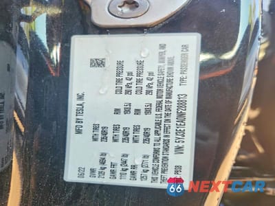 Zdjęcie 12 z 12 samochodu: 2022 TESLA MODEL 3 VIN:5YJ3E1EA0NF288813 - miniatura