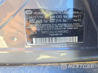 Zdjęcie 12 z 12 samochodu: 2014 HYUNDAI SONATA SE VIN:5NPEC4ACXEH885802 - miniatura