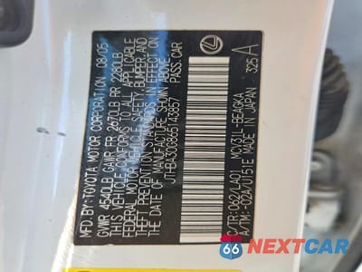 Zdjęcie 12 z 12 samochodu: 2006 LEXUS ES 330 VIN:JTHBA30G865143857 - miniatura