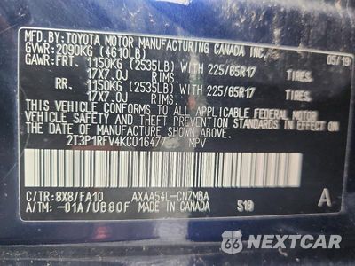 Zdjęcie 13 z 13 samochodu: 2019 TOYOTA RAV4 XLE VIN:2T3P1RFV4KC016477 - miniatura