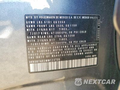 Zdjęcie 14 z 14 samochodu: 2021 VOLKSWAGEN TIGUAN SE VIN:3VV3B7AX2MM123735 - miniatura