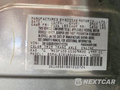 Zdjęcie 12 z 12 samochodu: 2022 NISSAN SENTRA S VIN:3N1AB8BV8NY210724 - miniatura
