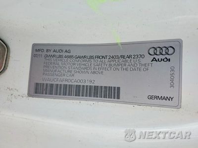 Zdjęcie 12 z 12 samochodu: 2012 AUDI A5 PREMIUM VIN:WAUCFAFR0CA003192 - miniatura