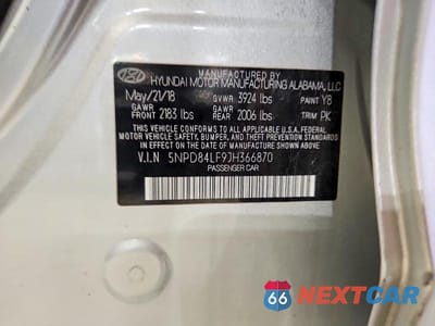 Zdjęcie 12 z 12 samochodu: 2018 HYUNDAI ELANTRA SEL VIN:5NPD84LF9JH366870 - miniatura