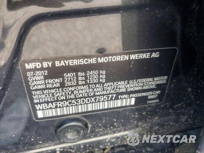 Zdjęcie 12 z 12 samochodu: 2013 BMW 550 I VIN:WBAFR9C53DDX79577 - miniatura