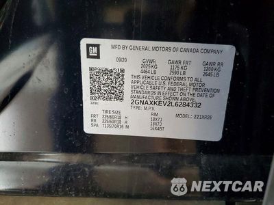 Zdjęcie 13 z 13 samochodu: 2020 CHEVROLET EQUINOX LT VIN:2GNAXKEV2L6284332 - miniatura