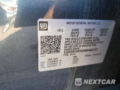 Zdjęcie 13 z 13 samochodu: 2021 CHEVROLET TAHOE K1500 PREMIER VIN:1GNSKSKD2MR465757 - miniatura