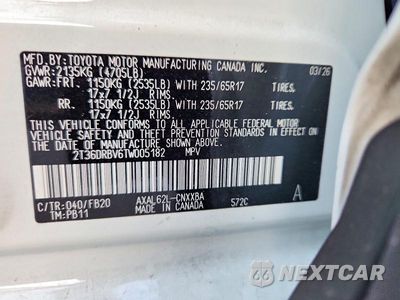 Zdjęcie 14 z 14 samochodu: 2026 TOYOTA RAV4 LE VIN:2T36DRBV6TW005182 - miniatura