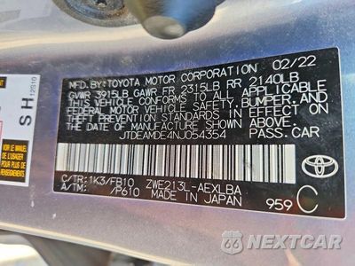 Zdjęcie 12 z 12 samochodu: 2022 TOYOTA COROLLA LE VIN:JTDEAMDE4NJ054354 - miniatura