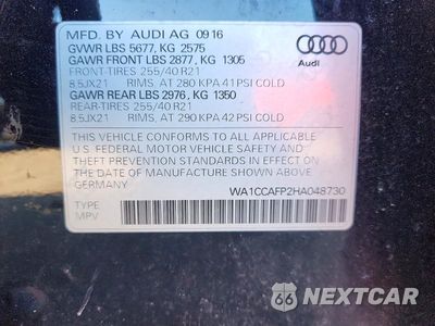 Zdjęcie 12 z 12 samochodu: 2017 AUDI SQ5 PREMIUM PLUS VIN:WA1CCAFP2HA048730 - miniatura
