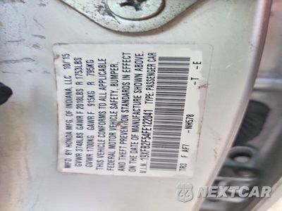 Zdjęcie 13 z 13 samochodu: 2015 HONDA CIVIC LX VIN:19XFB2F56FE048931 - miniatura
