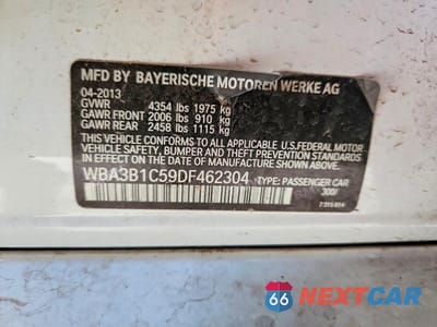 Zdjęcie 12 z 12 samochodu: 2013 BMW 320 I VIN:WBA3B1C59DF462304 - miniatura