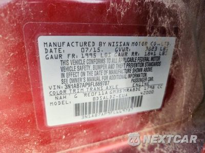 Zdjęcie 12 z 12 samochodu: 2015 NISSAN SENTRA SV VIN:3N1AB7AP9FL669787 - miniatura