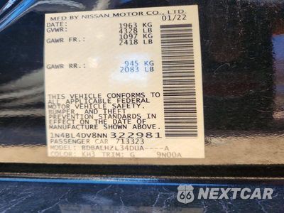 Zdjęcie 12 z 12 samochodu: 2022 NISSAN ALTIMA SV VIN:1N4BL4DV8NN322981 - miniatura