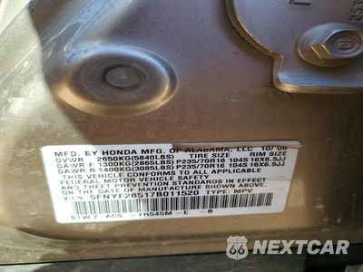 Zdjęcie 12 z 12 samochodu: 2007 HONDA PILOT EXL VIN:5FNYF28517B011520 - miniatura