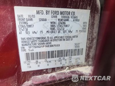 Zdjęcie 12 z 12 samochodu: 2006 FORD F250 SUPER DUTY VIN:1FTSW21P16EB87033 - miniatura
