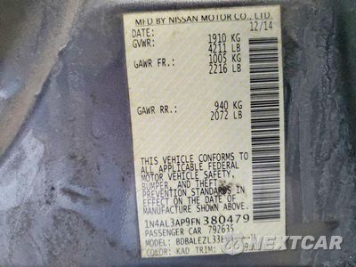 Zdjęcie 12 z 12 samochodu: 2015 NISSAN ALTIMA 2.5 S VIN:1N4AL3AP9FN380479 - miniatura