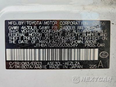 Zdjęcie 12 z 12 samochodu: 2016 LEXUS IS 200T VIN:JTHBA1D26G5038349 - miniatura