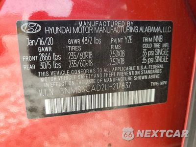 Zdjęcie 13 z 13 samochodu: 2020 HYUNDAI SANTA FE SEL VIN:5NMS3CAD2LH217637 - miniatura