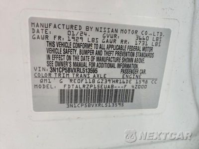 Zdjęcie 14 z 14 samochodu: 2024 NISSAN KICKS S VIN:3N1CP5BVXRL513595 - miniatura