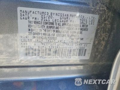 Zdjęcie 12 z 12 samochodu: 2020 NISSAN SENTRA SV VIN:3N1AB8CV8LY207205 - miniatura
