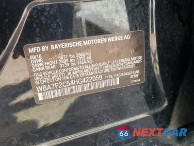 Zdjęcie 12 z 12 samochodu: 2017 BMW 750 XI VIN:WBA7F2C54HG422059 - miniatura