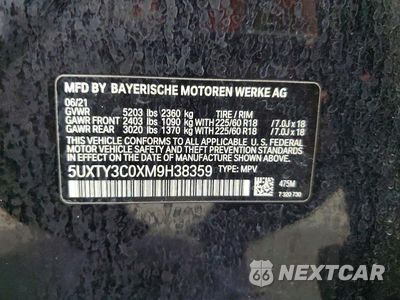 Zdjęcie 13 z 13 samochodu: 2021 BMW X3 SDRIVE30I VIN:5UXTY3C0XM9H38359 - miniatura