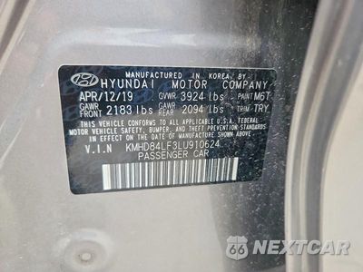 Zdjęcie 13 z 13 samochodu: 2020 HYUNDAI ELANTRA VALUE EDITION VIN:KMHD84LF3LU910624 - miniatura