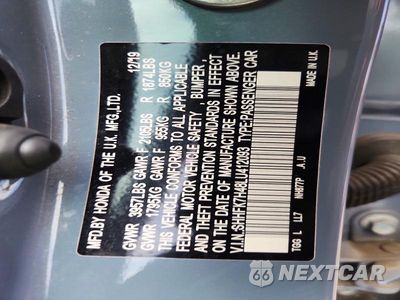 Zdjęcie 13 z 13 samochodu: 2020 HONDA CIVIC SPORT VIN:SHHFK7H48LU412093 - miniatura