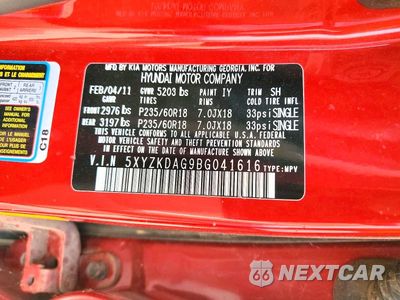 Zdjęcie 13 z 13 samochodu: 2011 HYUNDAI SANTA FE LIMITED VIN:5XYZKDAG9BG041616 - miniatura
