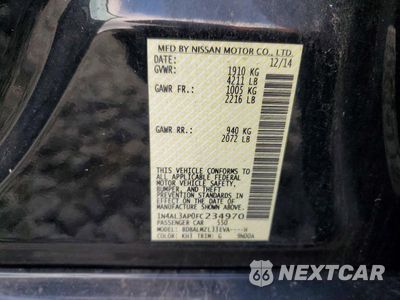 Zdjęcie 12 z 12 samochodu: 2015 NISSAN ALTIMA VIN:1N4AL3AP0FC234970 - miniatura
