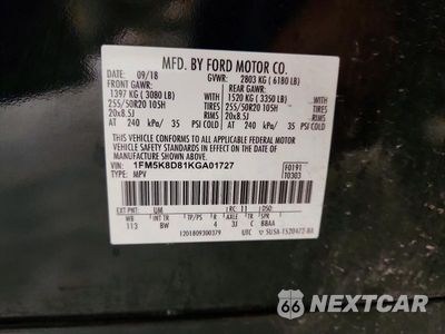 Zdjęcie 14 z 14 samochodu: 2019 FORD EXPLORER XLT VIN:1FM5K8D81KGA01727 - miniatura