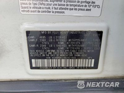 Zdjęcie 14 z 14 samochodu: 2011 SUBARU OUTBACK 3.6R LIMITED VIN:4S4BRDKC4B2421400 - miniatura