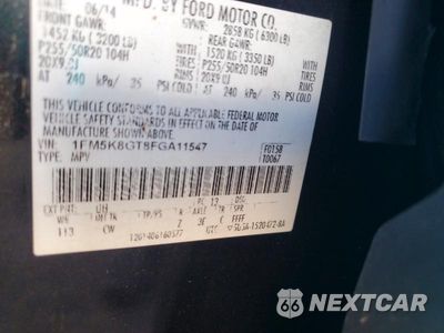 Zdjęcie 13 z 13 samochodu: 2015 FORD EXPLORER SPORT VIN:1FM5K8GT8FGA11547 - miniatura