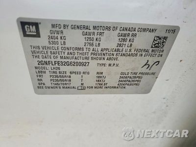 Zdjęcie 13 z 13 samochodu: 2016 CHEVROLET EQUINOX LT VIN:2GNFLFE32G6200927 - miniatura